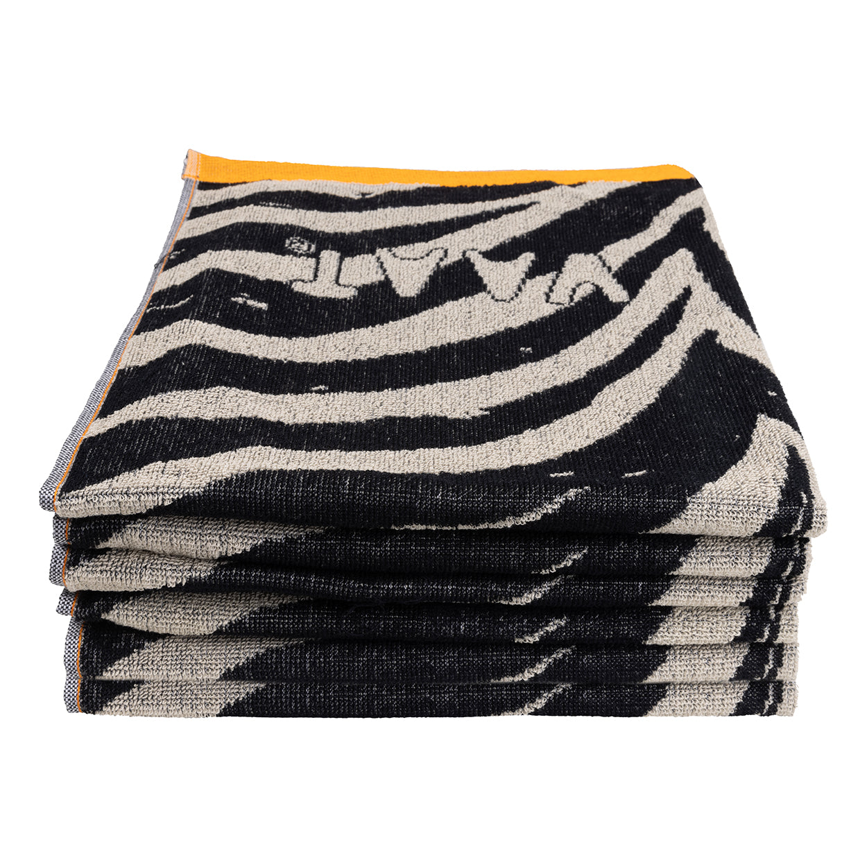 Keukenhanddoeken I love zebra- black / sand - 50 x 60 cm (6 stuks)