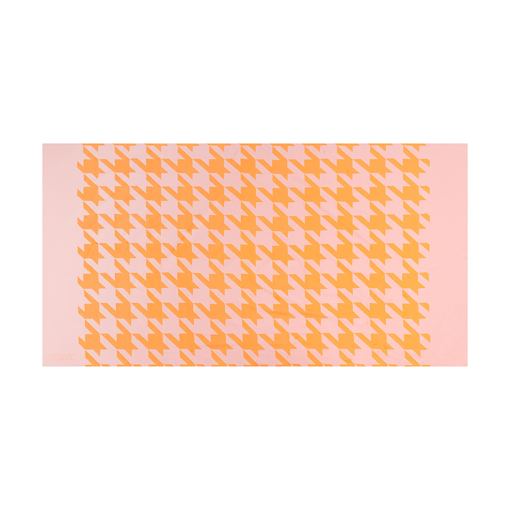 Tafellaken XL - pied-de-poule pink / orange - 300 x 150