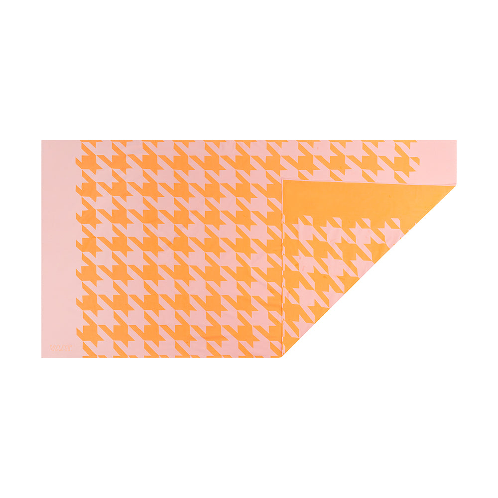 Tafellaken XL - pied-de-poule pink / orange - 300 x 150