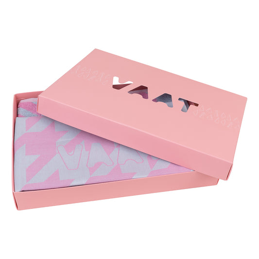Gift set I love pied-de-poule - fuchsia / pastel blue