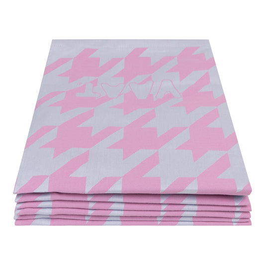 Set of tea towels I love houndstooth - denim / baby blue - 50 x 70 cm (6 pieces)