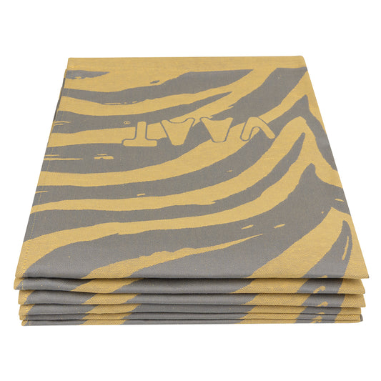 Tea towels I love zebra - yellow / grey - 50 x 70 cm (6 pieces)