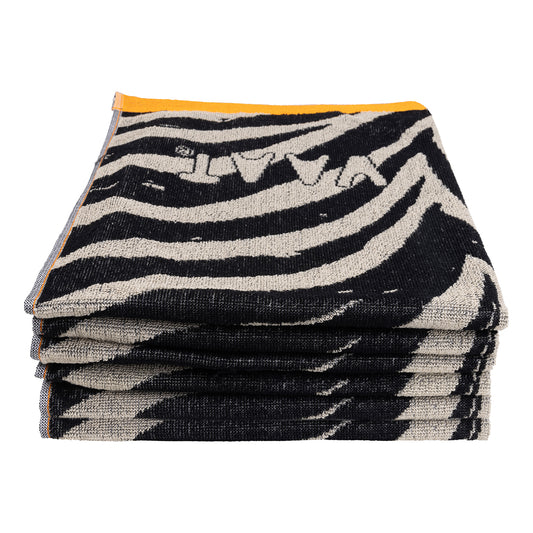 Set keukenhanddoeken I love zebra- black / sand - 50 x 60 cm (6 stuks)