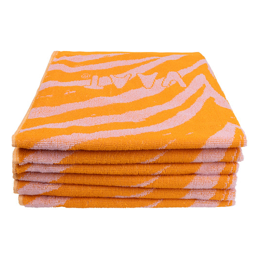 Set keukenhanddoeken I love zebra - pink / orange - 50 x 60 cm (6 stuks)