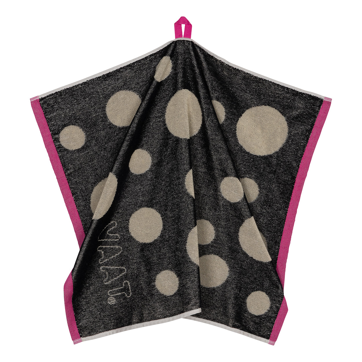 Keukenhanddoeken dots - black / sand - 50 x 60 cm (6 stuks)