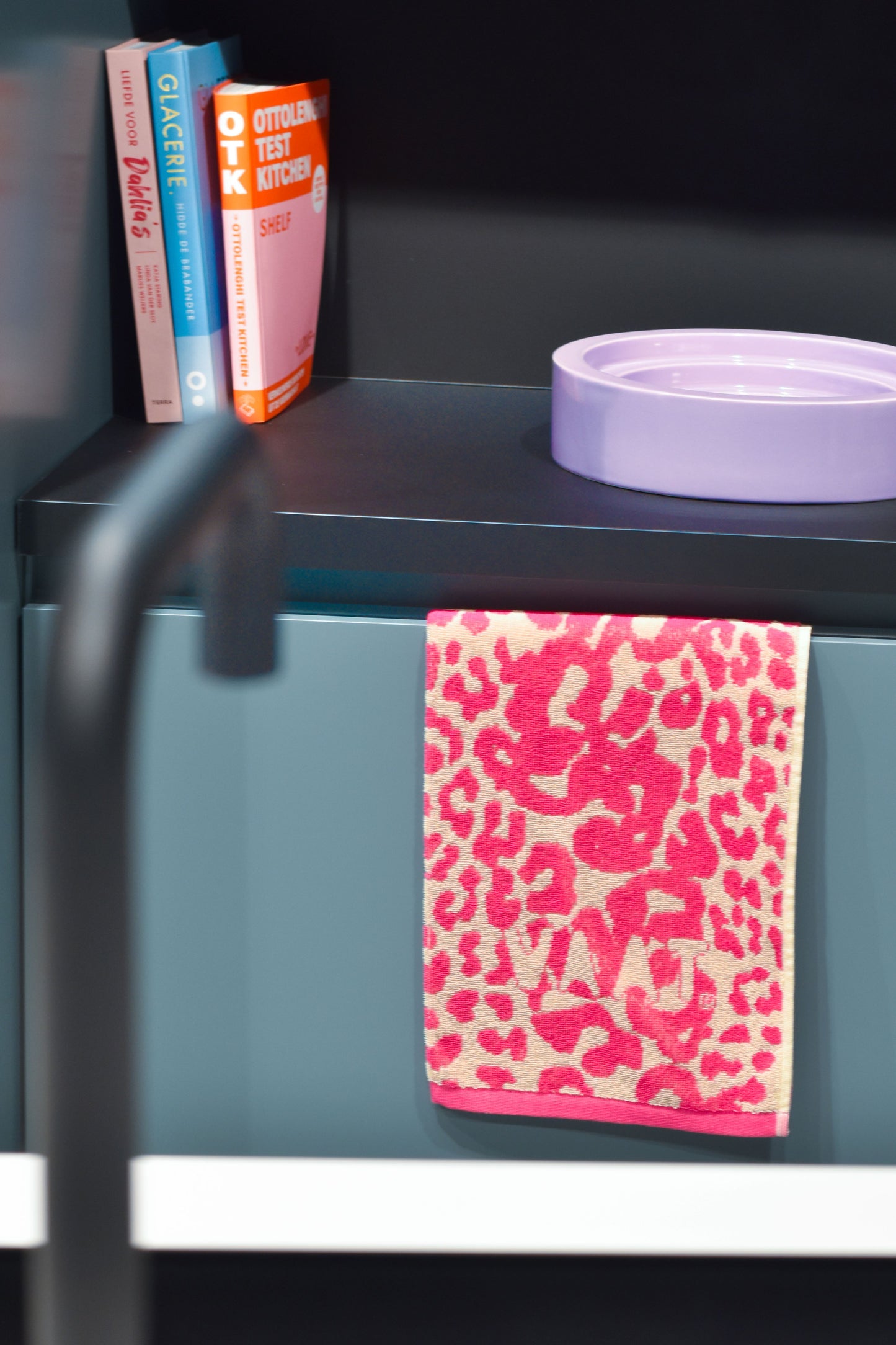 Keukenhanddoeken I love leopard pink / sand - 50 x 60 cm (6 stuks)