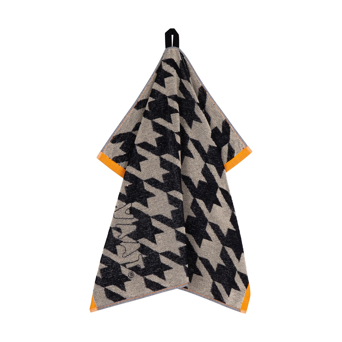 Set keukenhanddoeken I love pied-de-poule - black / sand - 50 x 60 cm (6 stuks)