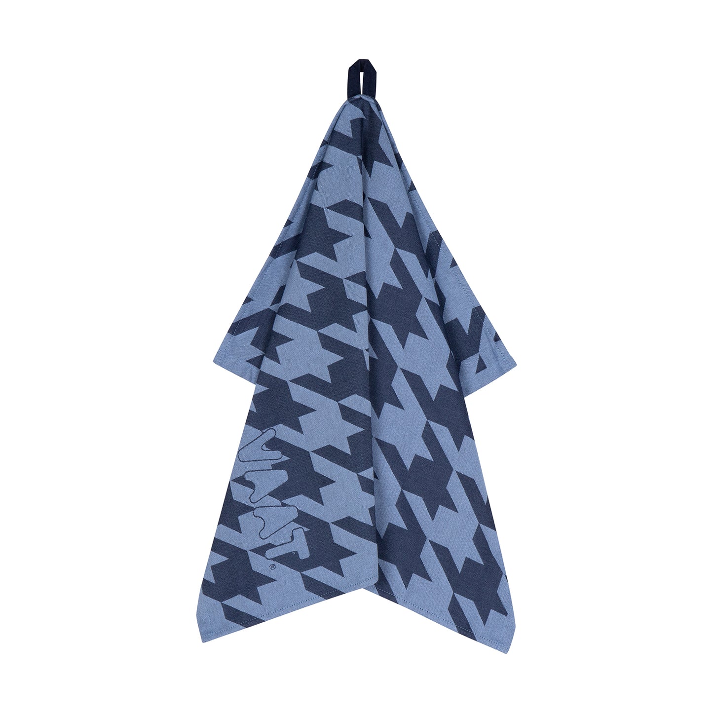 Set theedoeken I love pied-de-poule - denim / baby blue - 50 x 70 cm (6 stuks)