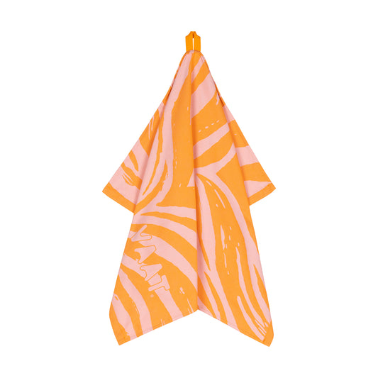 Set theedoeken I love zebra - pink / orange - 50 x 70 cm (6 stuks)