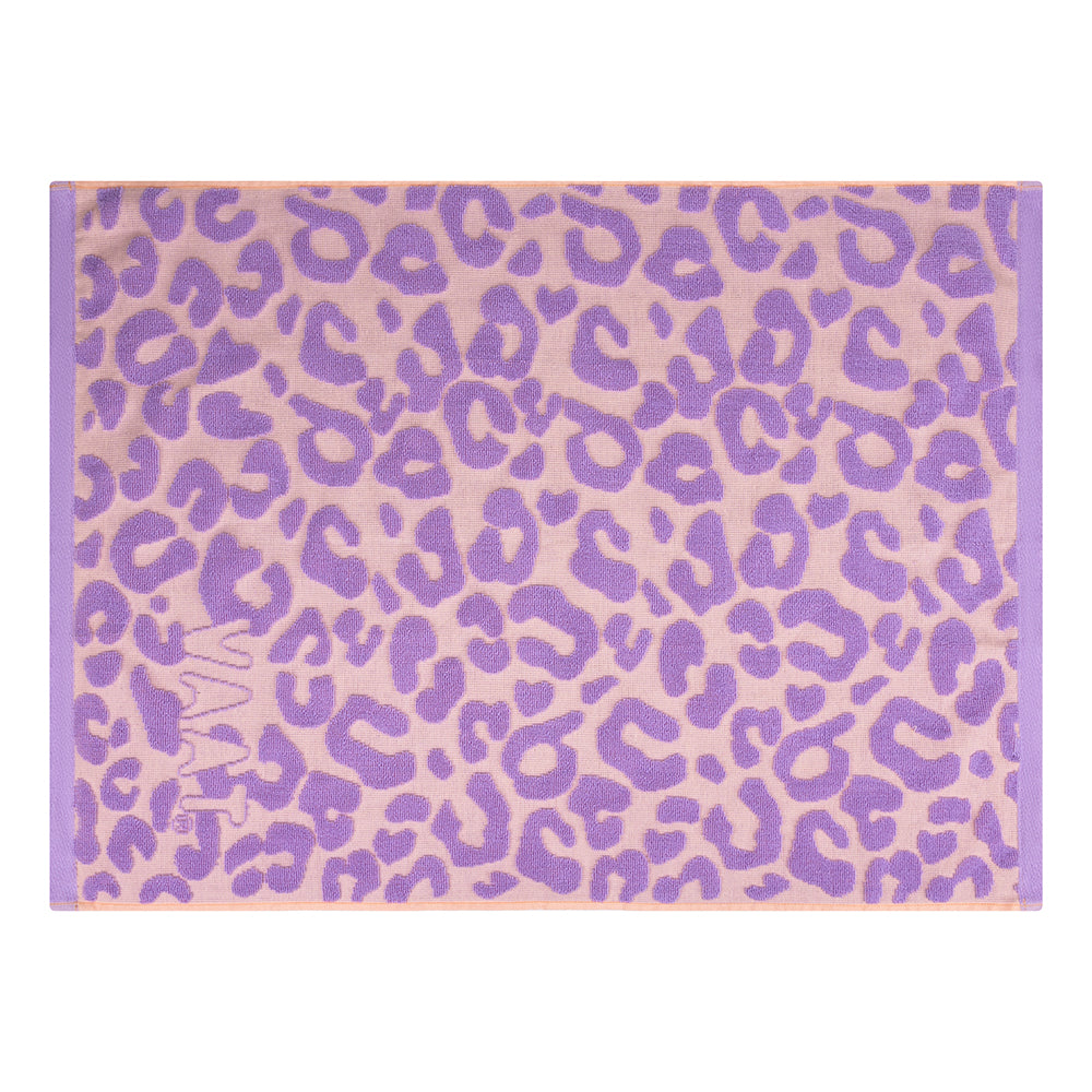 Set keukenhanddoeken I love leopard met reliëf lilac / soft pink - 50 x 60 cm (6 stuks)