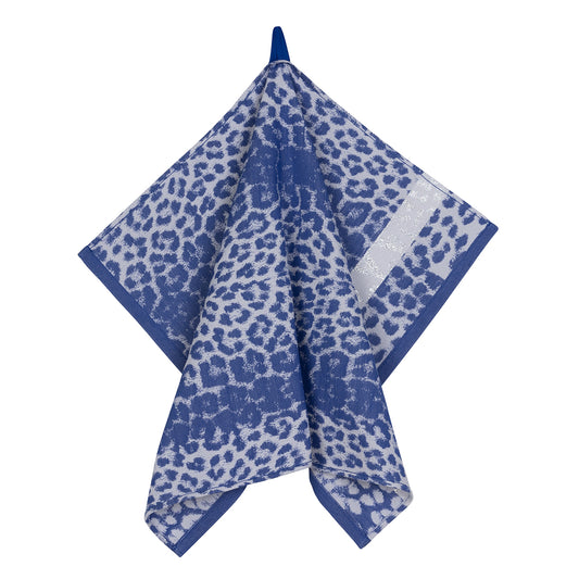 Set theedoeken I love leopard - royal blue / grey / silver - 50 x 70 cm (6 stuks)