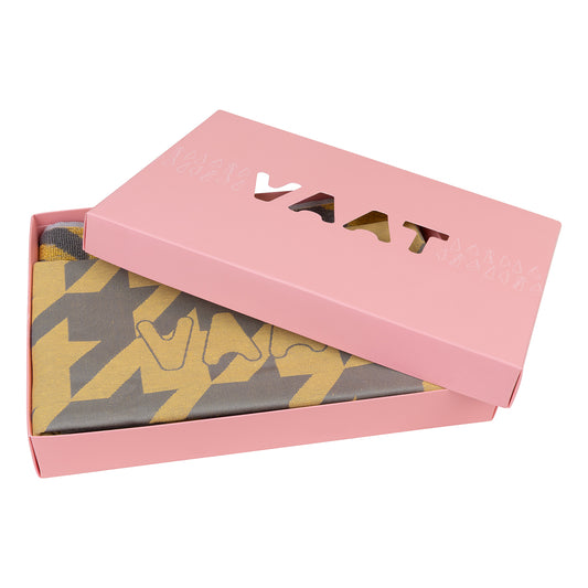 Gift set I love pied de poule - yellow / light grey