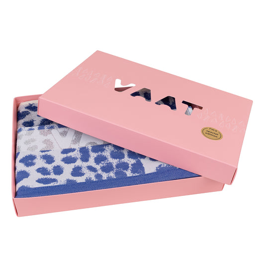Gift set I love leopard royal blue / grey / silver