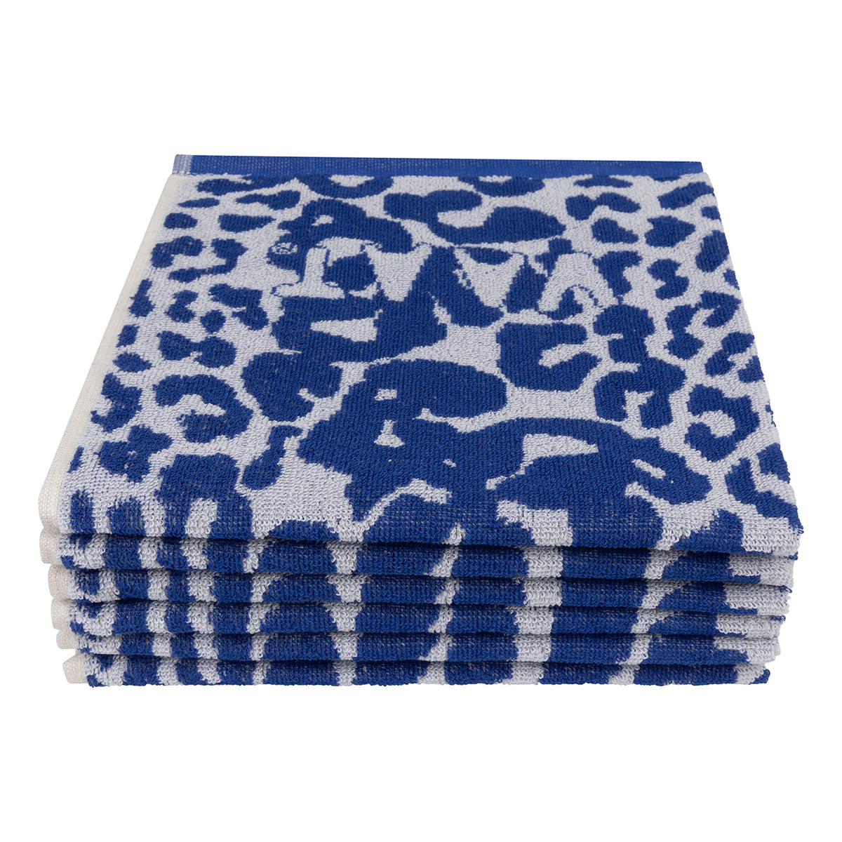 Küchenhandtücher I love leopard royalblau / grau