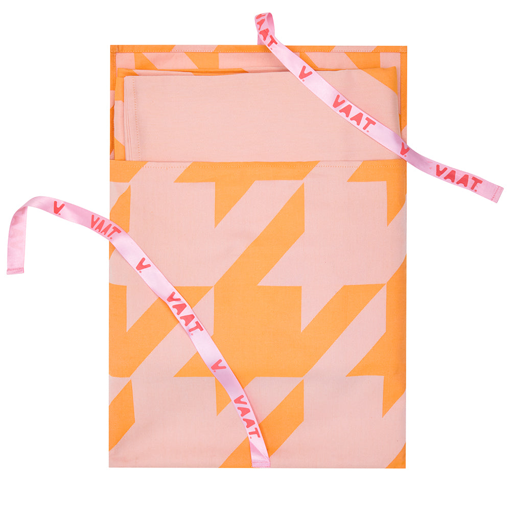Tablecloth XL - houndstooth pink / orange - 300 x 150